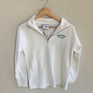 NWT White Quarter-Zip Pullover with Ramstein Germany  Logo